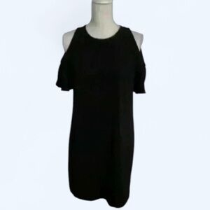 Loft Black Cold Shoulder Short Sleeve Light Dress Size 4​​